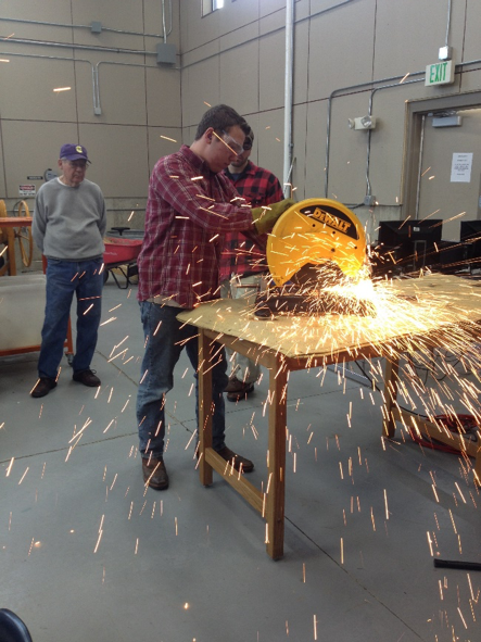 Engineering Students Welding in the Shop