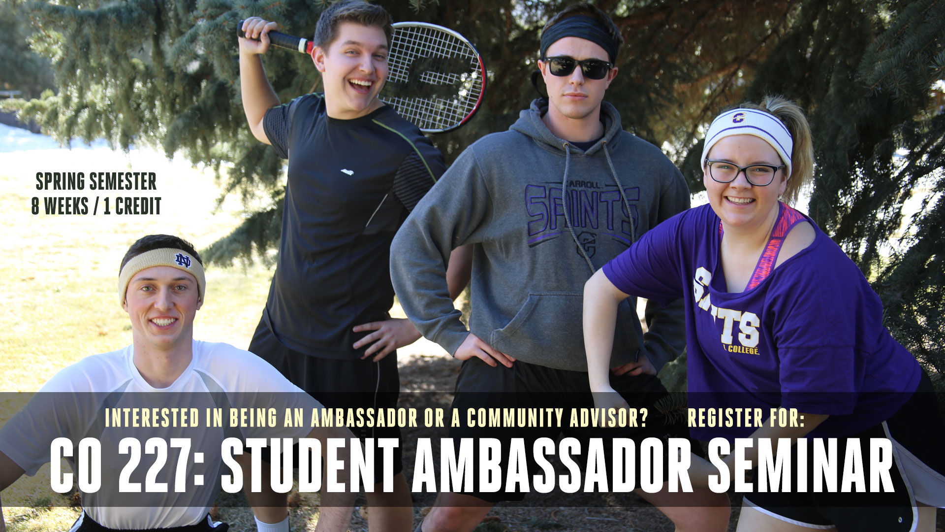 Student Ambassador and Community Advisors pose for a photo