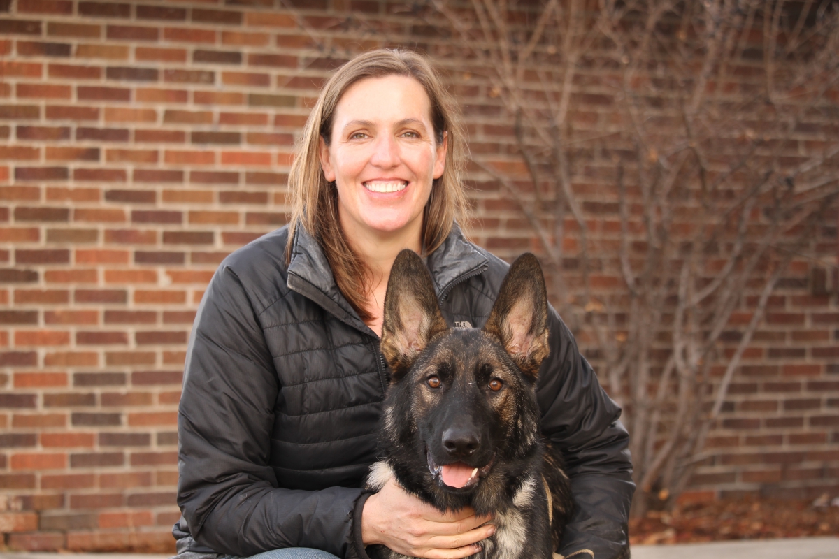 Erica Feuerbacher with a Dog