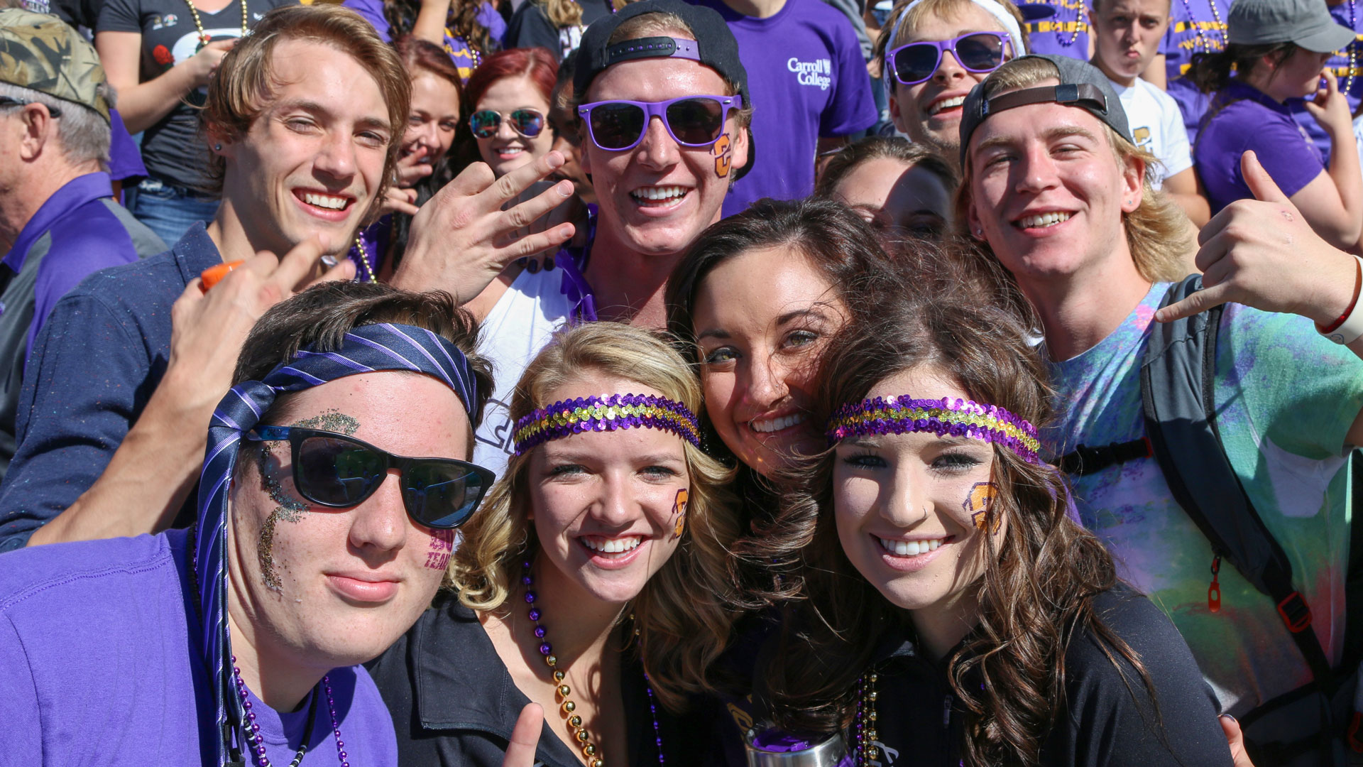 Photo of fans at Carroll football game