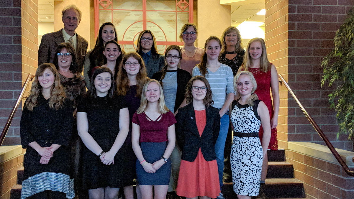 Group Photo of 16 High School Women for Computing Achievements