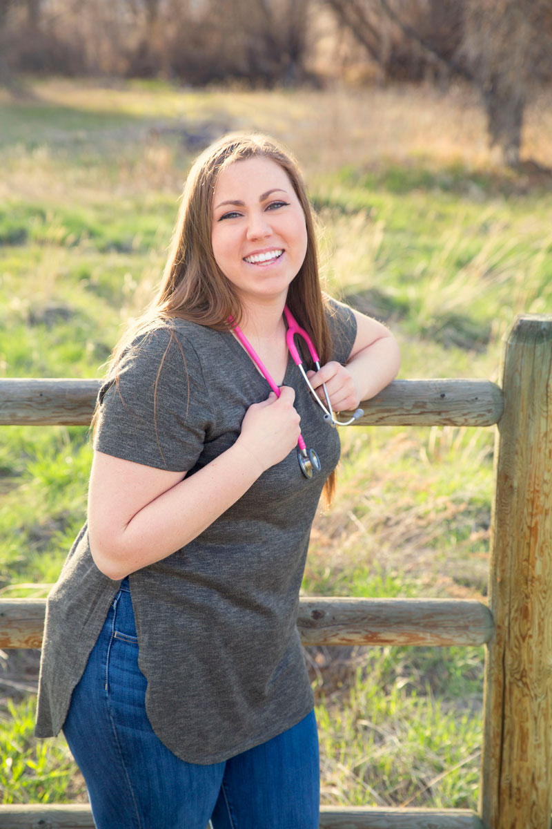 Portrait of Lauren Cain with stethoscope