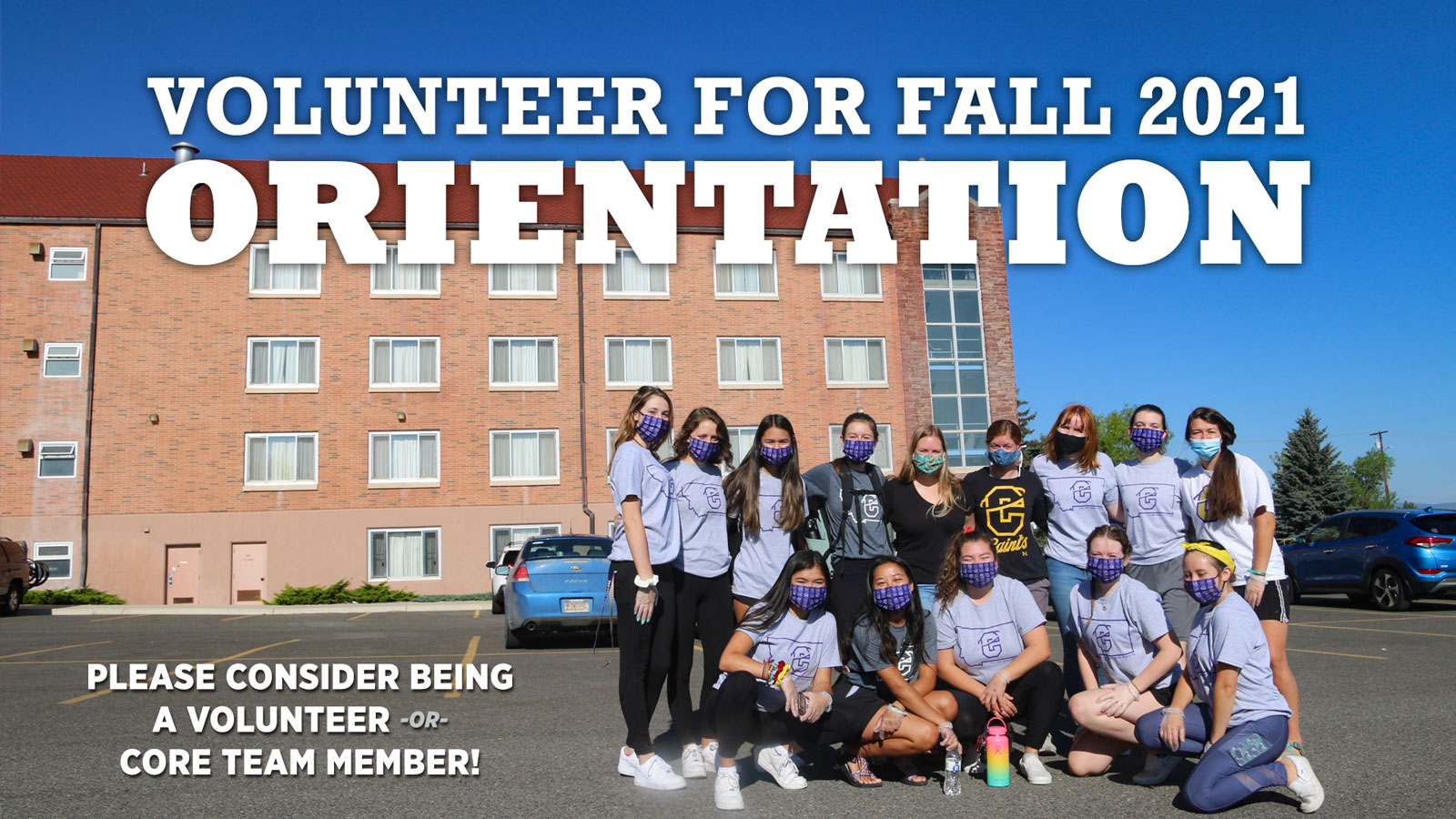 Become an 2021 Orientation Core Team member or volunteer Graphic