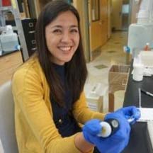 Snapshot of Judith Simcox in the lab