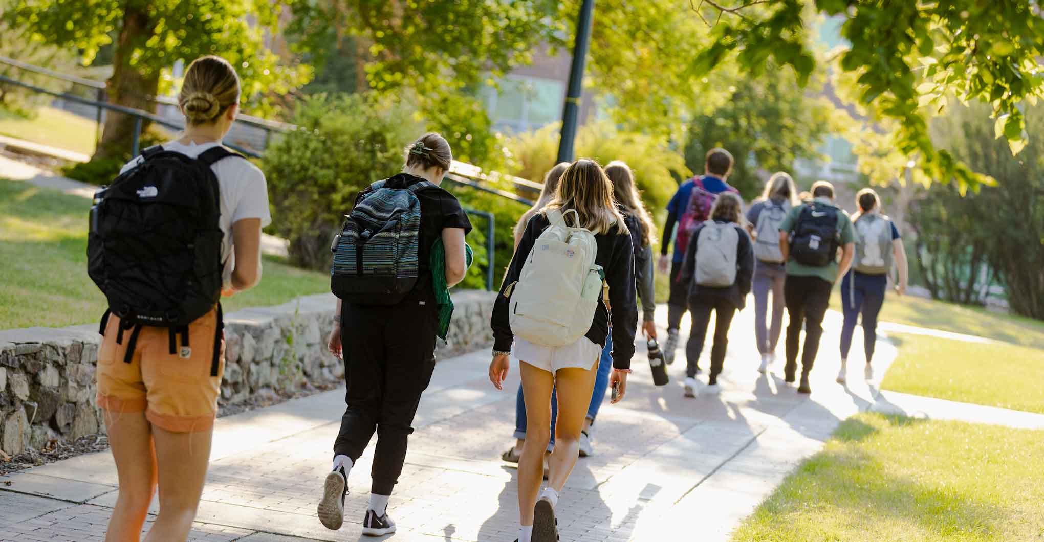 Students Walking on Path
