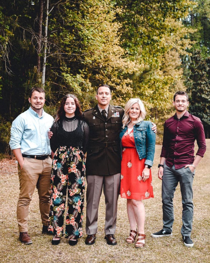 Nick Pacella with wife Kellie and children all grown up. L to R: Isaiah, Sienna, Nick, Kellie, Nickolas (Oldest son Isaiah is in the military and is currently deployed to Poland)