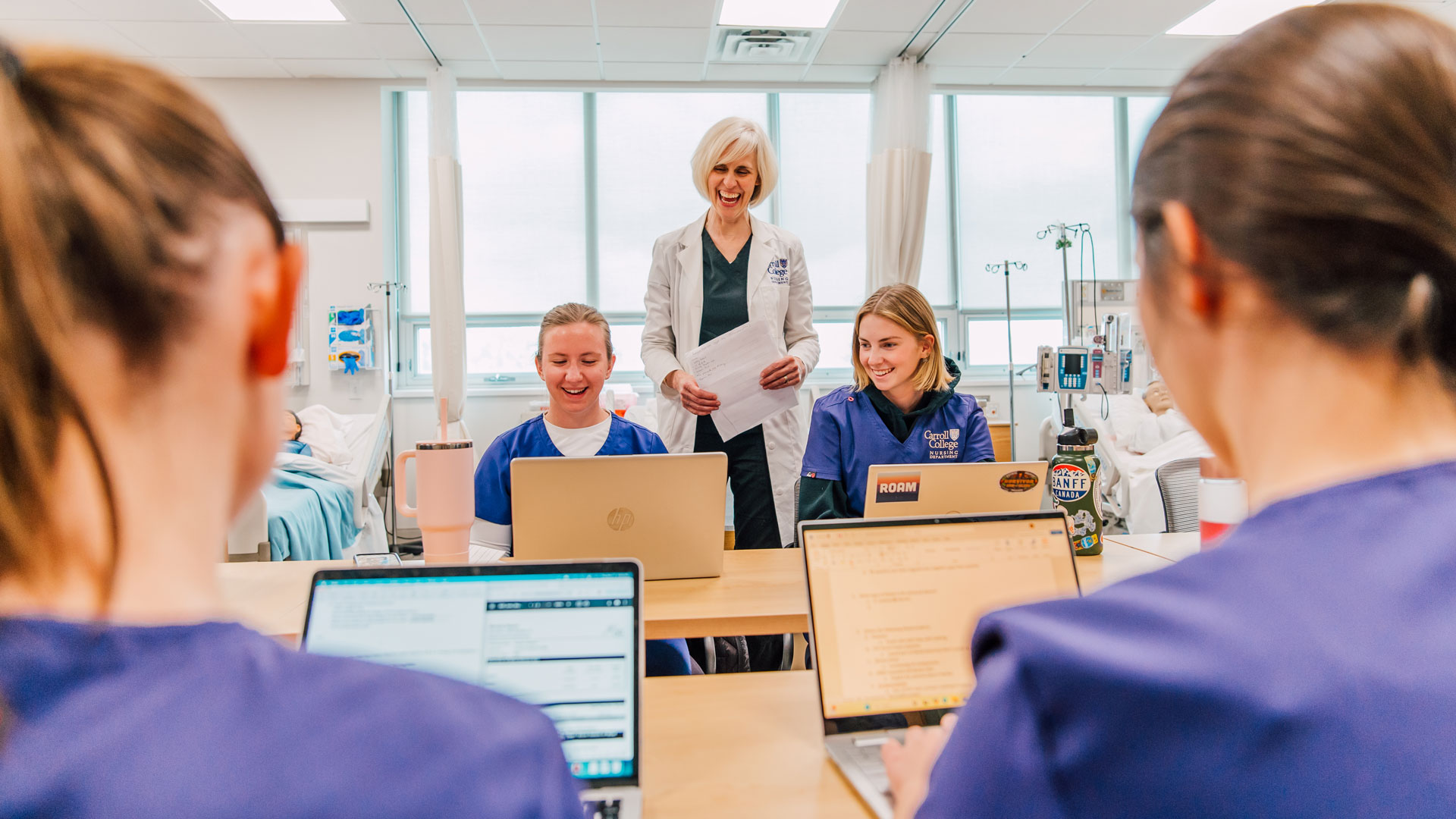 Nursing Students with Carroll Nursing Professor