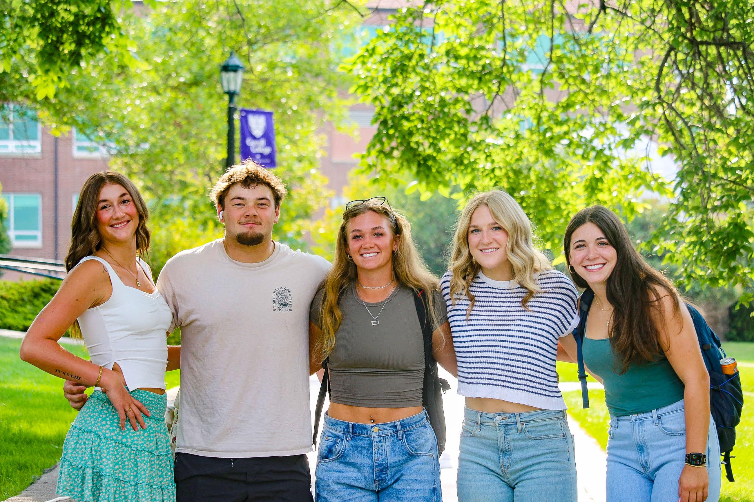 Five students outside