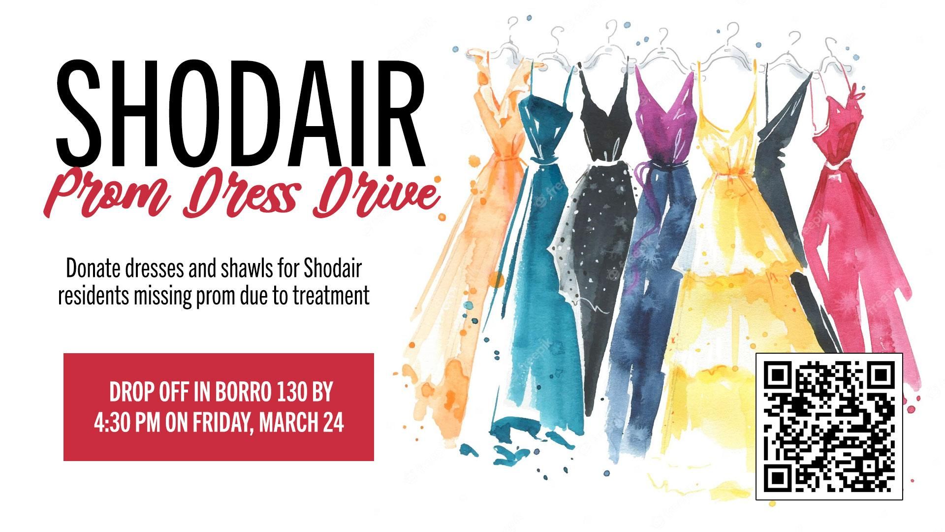 Shodair Prom Dress Drive graphic