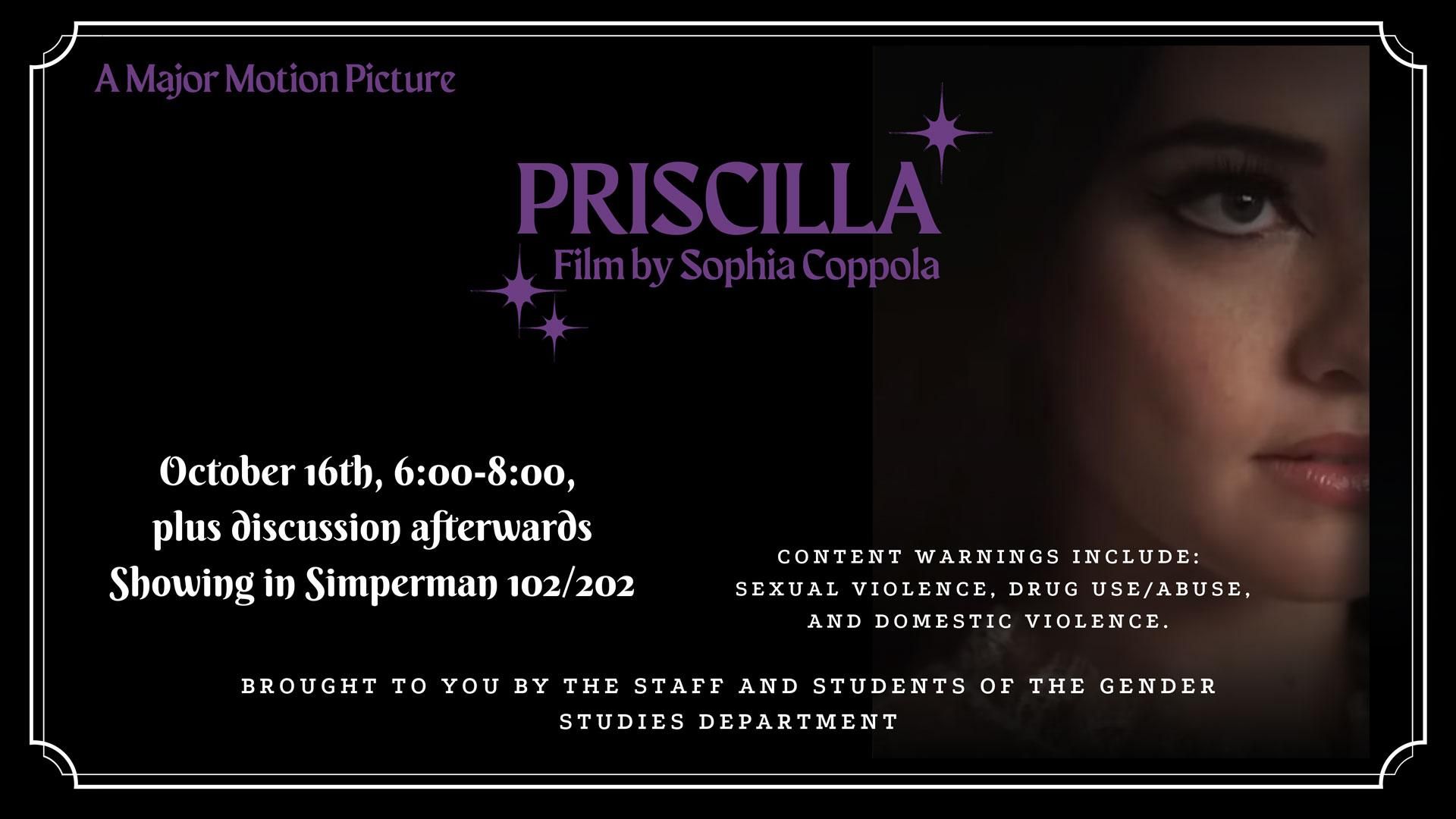 Priscilla: Gender Studies Movie Night 