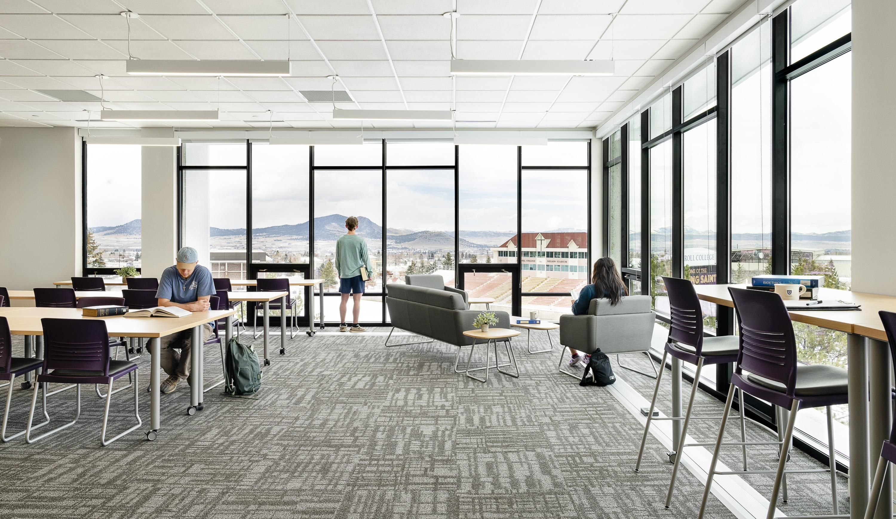 Interior image of the renovated library