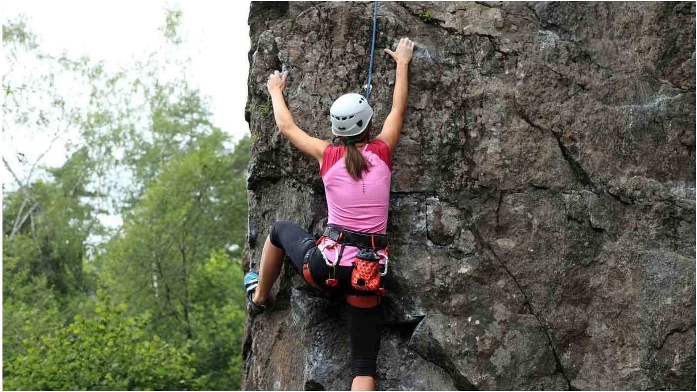 Girl Climbing Outside