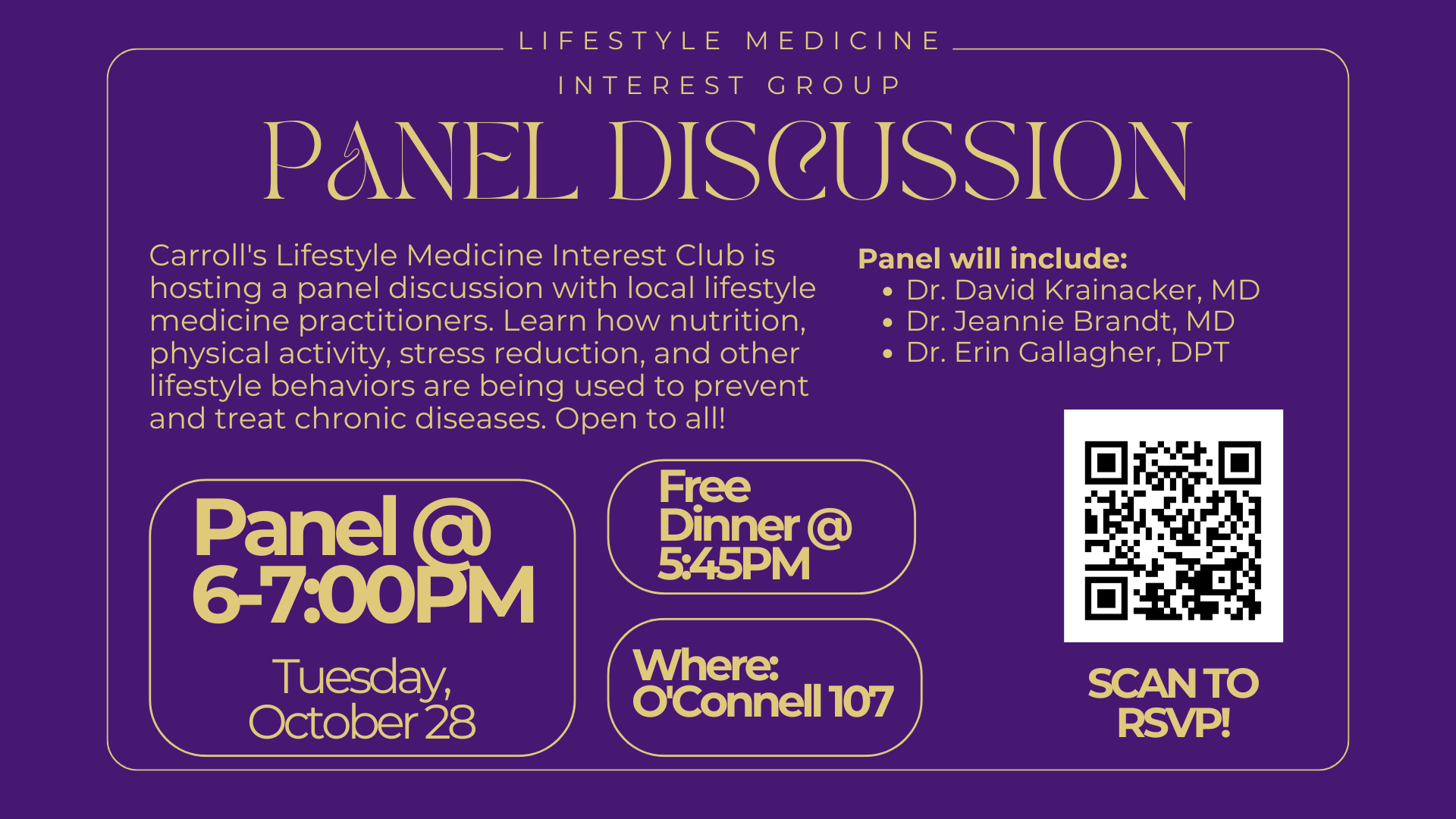 Lifestyle Medicine Club Open House and Panel Discussion